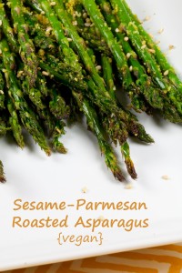 Vegan Sesame Parmesan Roasted Asparagus